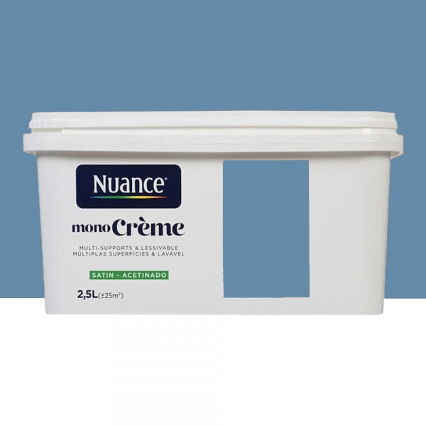 Peinture multi-supports NUANCE MonoCrème Satin Sacre bleu - 2,5L
