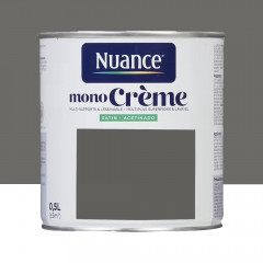 Peinture multi-supports NUANCE MonoCrème Satin Grise mine - 0,5L