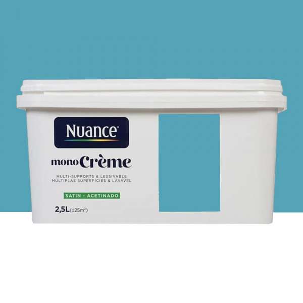 Peinture multi-supports NUANCE MonoCrème Satin Adora bleu - 2,5L