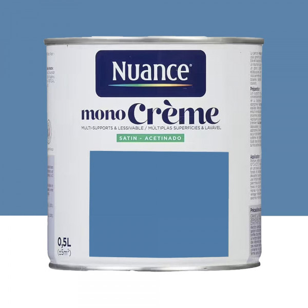 Peinture multi-supports NUANCE MonoCrème Satin Parbleu - 0,5L