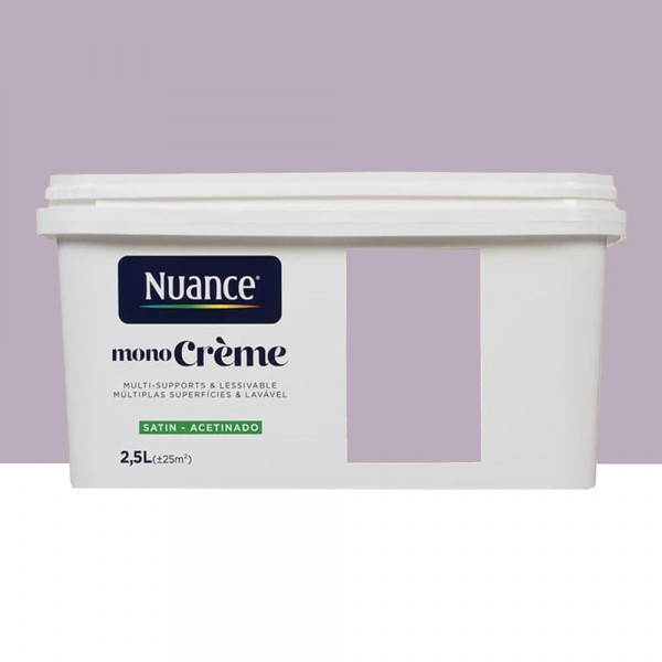 Peinture multi-supports NUANCE MonoCrème Satin AnéMauve - 2,5L