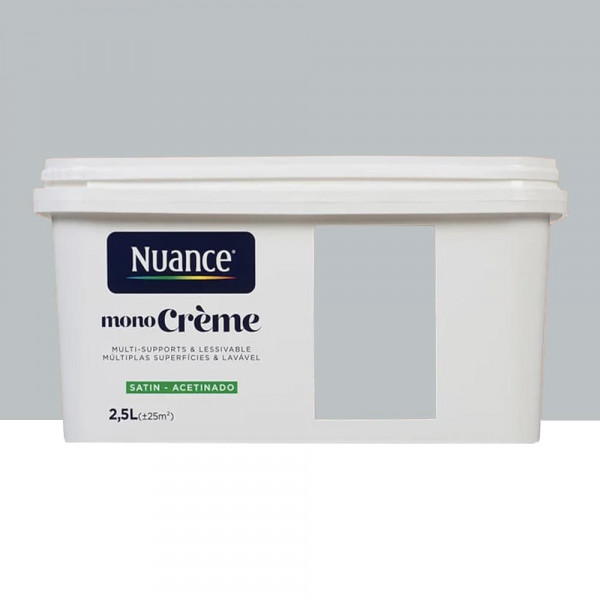 Peinture multi-supports NUANCE MonoCrème Satin Ver gri - 2,5L