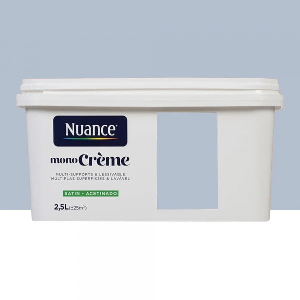Peinture multi-supports NUANCE MonoCrème Satin Peur bleue - 2,5L