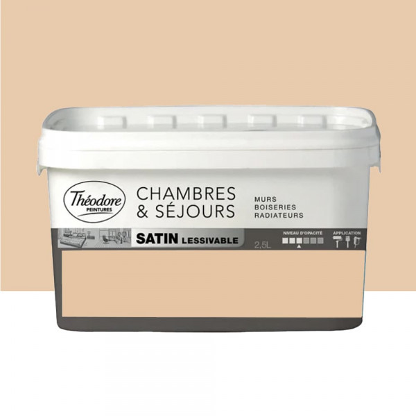 Peinture Chambres & Séjours Théodore Satin lessivable Monoï - 2,5L
