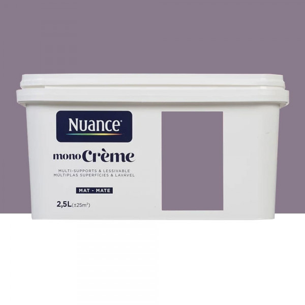 Peinture multi-supports NUANCE MonoCrème Mat Anémauve - 2,5L