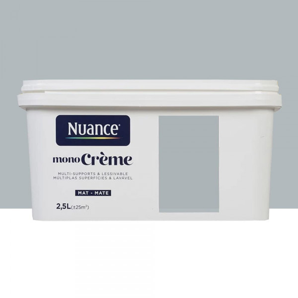 Peinture multi-supports NUANCE MonoCrème Mat Matière grise - 2,5L