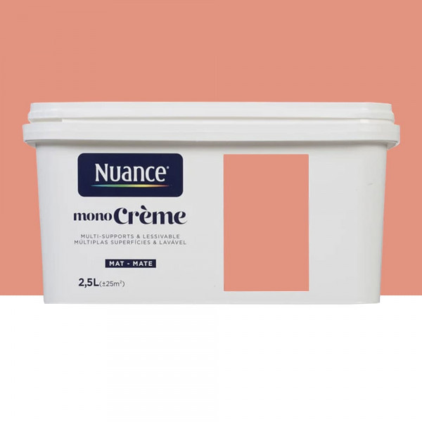 Peinture multi-supports NUANCE MonoCrème Mat Flamant - 2,5L