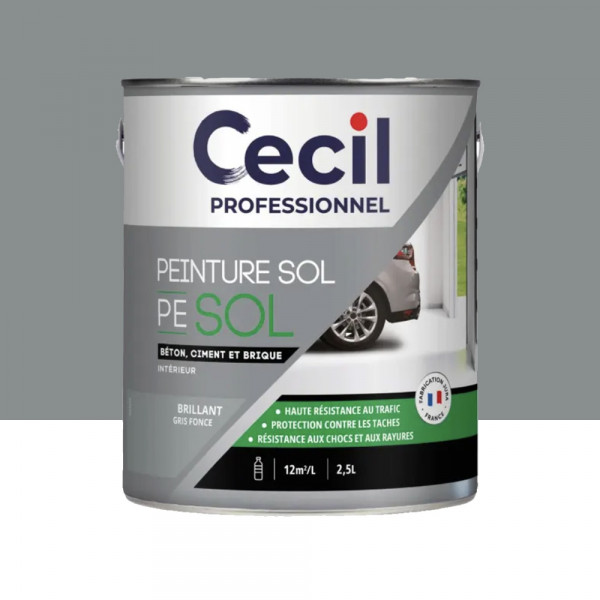 Peinture Glycéro Sol Cécil Professionnel PE SOL Gris foncé - 2,5L