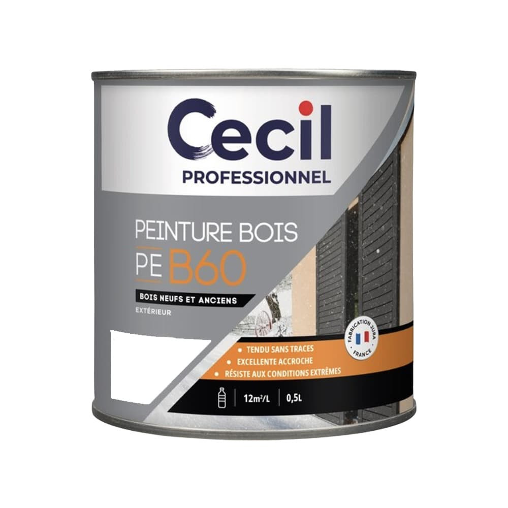 Peinture Bois Glycéro Cécil Professionnel PEB60 Blanc Brillant