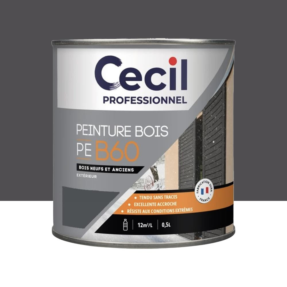 Peinture Bois Glycéro Cécil Professionnel PEB60 Anthracite Satin