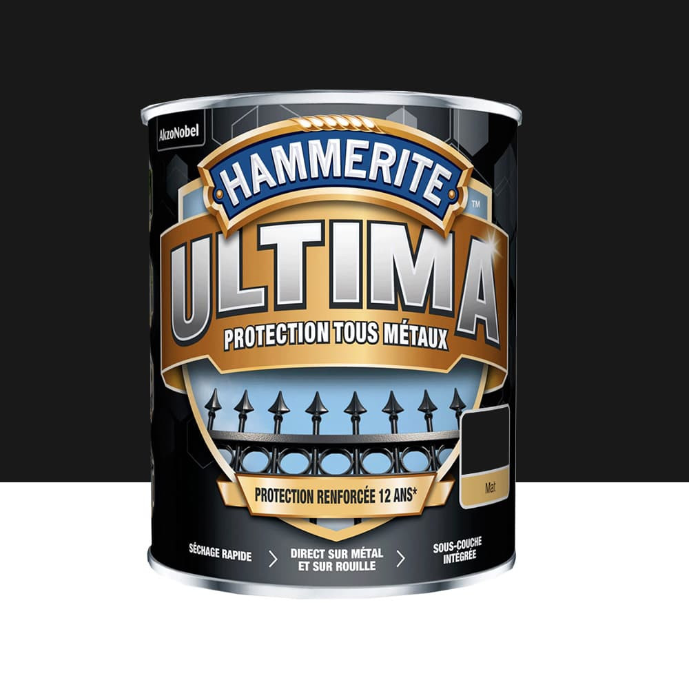 Peinture Fer Hammerite ULTIMA Brillant Noir mat - 0,75L