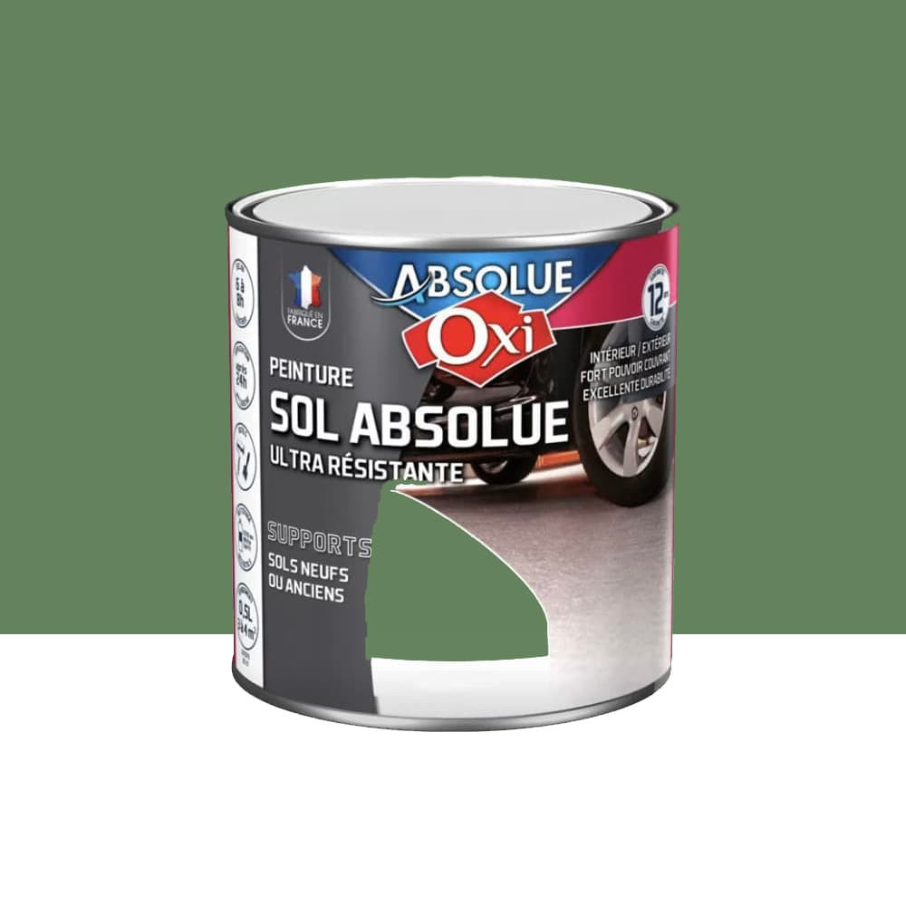 Peinture OXI Sol Absolue Ultra résistante Vert Reseda - 0,5L