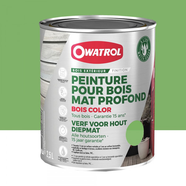 Peinture Bois Owatrol Mat Profond Vert de gris - 2,5L