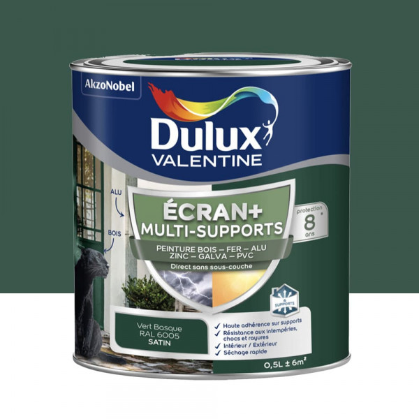 Peinture DULUX VALENTINE Ecran+ Multi-supports Vert Basque - 0,5L