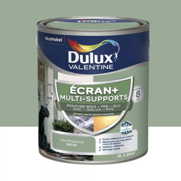 Peinture DULUX VALENTINE Ecran+ Multi-supports Vert provence - 2L