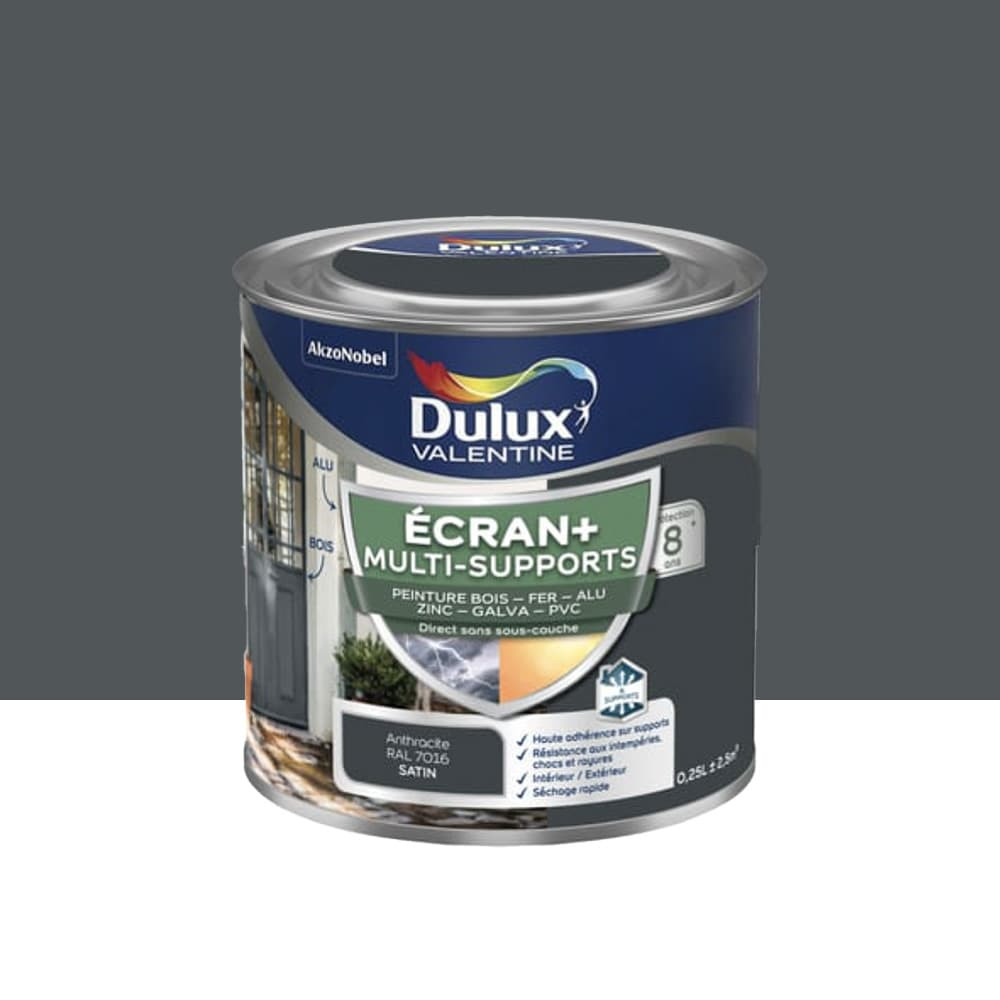 Peinture DULUX VALENTINE Ecran+ Multi-supports Anthracite - 0,25L