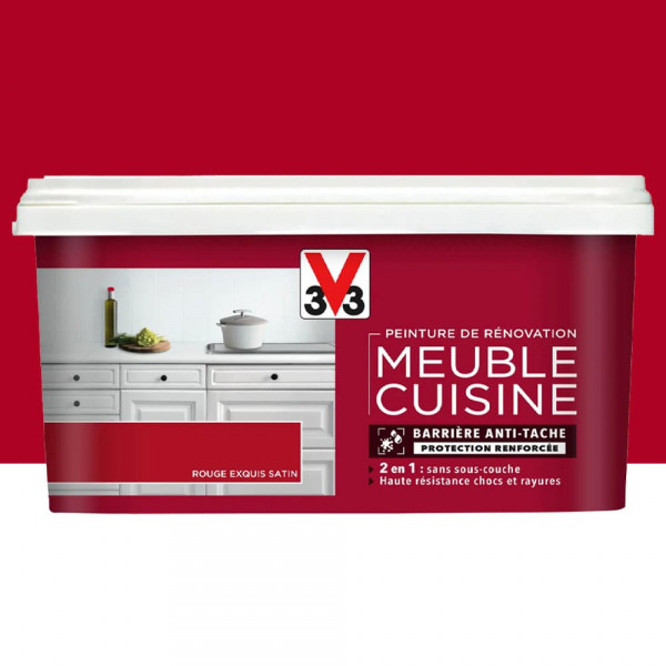 Peinture De Rénovation V33 Meuble De Cuisine Rouge Exquis - 2L