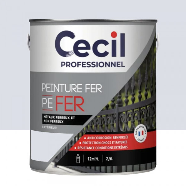 Peinture Fer Glycéro Cécil Professionnel PE FER Gris Clair Brillant - 2,5L