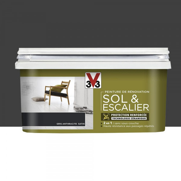 Peinture De Rénovation V33 Sol & Escalier Gris anthracite - 2L