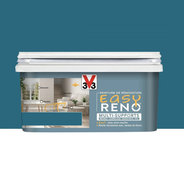 Peinture Multi-Supports V33 Easy Réno Bleu batik - 2L