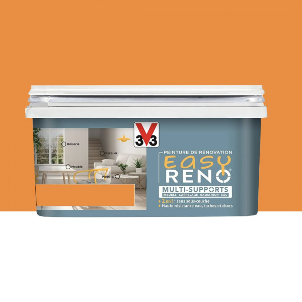 Peinture Multi-Supports V33 Easy Réno Jaune miel - 2L