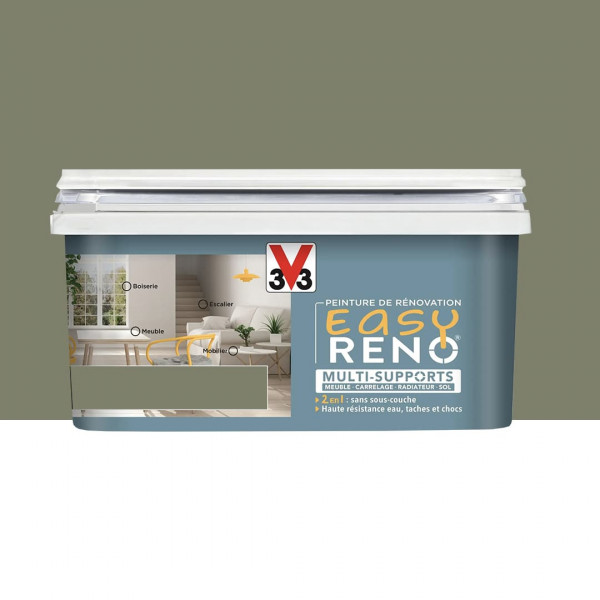 Peinture Multi-Supports V33 Easy Réno Vert kaki - 2L