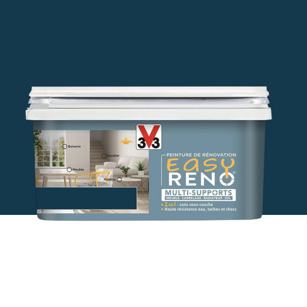 Peinture Multi-Supports V33 Easy Réno Bleu turquin - 2L