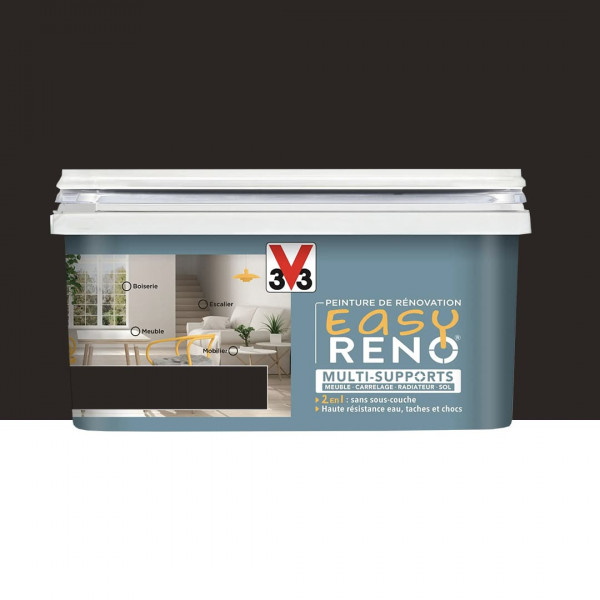 Peinture Multi-Supports V33 Easy Réno Noir graphite - 2L