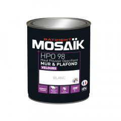 Peinture Murs & Plafonds MOSAÏK HPO 98 Blanc velours - 1L