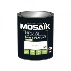 Peinture Murs & Plafonds MOSAÏK HPO 98 Blanc satin - 1L