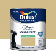 Peinture Cuisine & Bain DULUX VALENTINE Crème de Couleur Jaune safrané - 0,75L