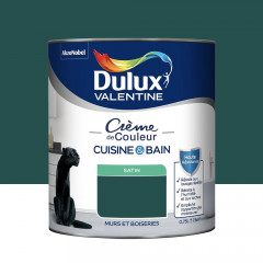 Peinture Cuisine & Bain DULUX VALENTINE Crème de Couleur Emeraude - 0,75L