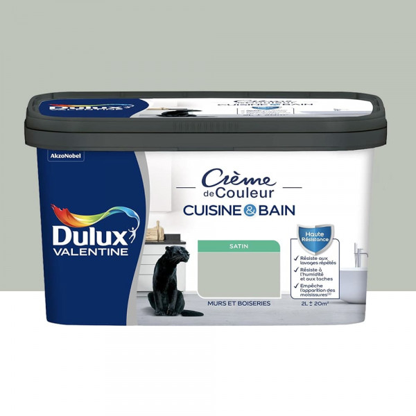 Peinture Cuisine & Bain DULUX VALENTINE Crème de Couleur Douceur de l'aube - 2L