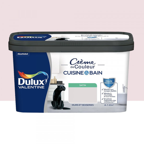 Peinture Cuisine & Bain DULUX VALENTINE Crème de Couleur Rose nude - 2L