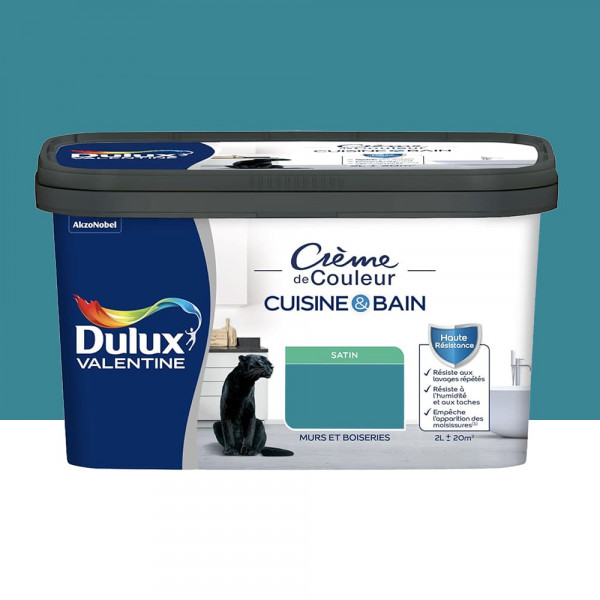 Peinture Cuisine & Bain DULUX VALENTINE Crème de Couleur Acapulco - 2L