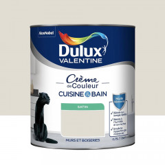 Peinture Cuisine & Bain DULUX VALENTINE Crème de Couleur Lin clair - 0,75L