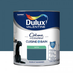 Peinture Cuisine & Bain DULUX VALENTINE Crème de Couleur Bleu paon - 0,75L
