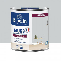 Peinture Murs, Boiseries, Radiateurs RIPOLIN Velours Gris souris - 0,5L