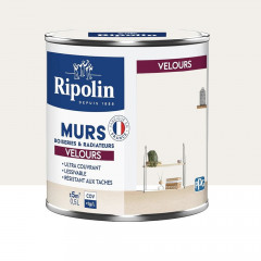 Peinture Murs, Boiseries, Radiateurs RIPOLIN Velours Blanc Aspen - 0,5L