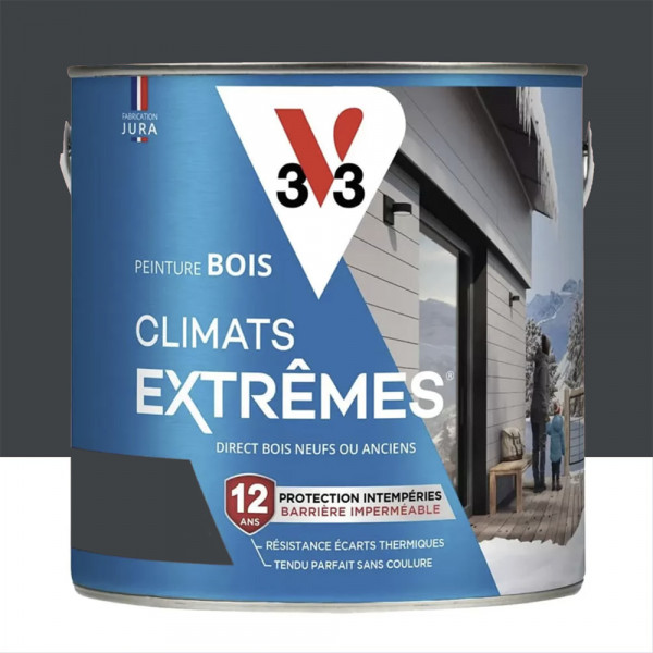 Peinture bois V33 Climats Extrêmes Mat Anthracite - 2L