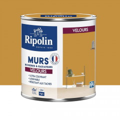 Peinture Murs, Boiseries, Radiateurs RIPOLIN Velours Jaune ambré - 0,5L