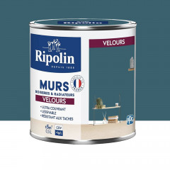 Peinture Murs, Boiseries, Radiateurs RIPOLIN Velours Bleu ainhoa - 0,5L