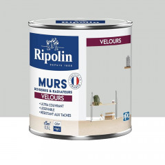 Peinture Murs, Boiseries, Radiateurs RIPOLIN Velours Gris lomé - 0,5L
