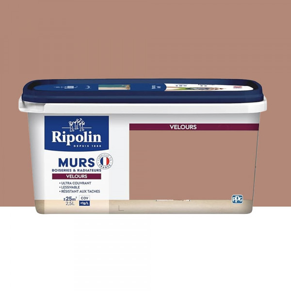 Peinture Murs, Boiseries, Radiateurs RIPOLIN Velours Ocre wadi - 2,5L