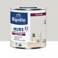 Peinture Murs, Boiseries, Radiateurs RIPOLIN Velours Blanc Champagny - 0,5L
