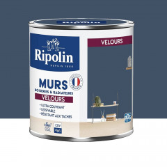 Peinture Murs, Boiseries, Radiateurs RIPOLIN Velours Bleu de Béring - 0,5L