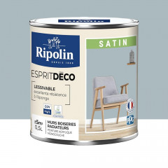 Peinture acrylique RIPOLIN Esprit Déco Satin Bleu cupcake - 0,5L