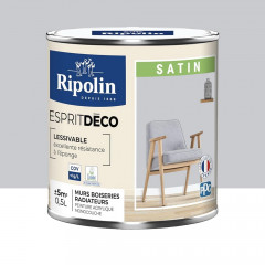 Peinture acrylique RIPOLIN Esprit Déco Satin Gris téléscope - 0,5L