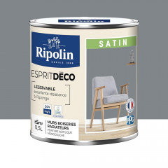 Peinture acrylique RIPOLIN Esprit Déco Satin Gris zinc - 0,5L