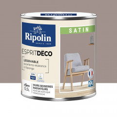 Peinture acrylique RIPOLIN Esprit Déco Satin Taupe - 0,5L